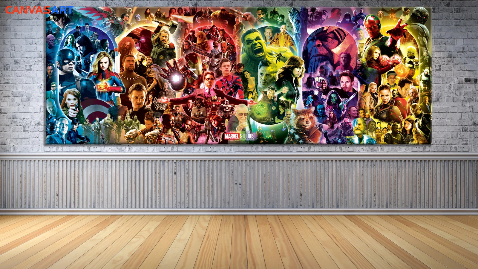 Картина на холсте 10 летие кинематографической вселенной Marvel красочные плакаты