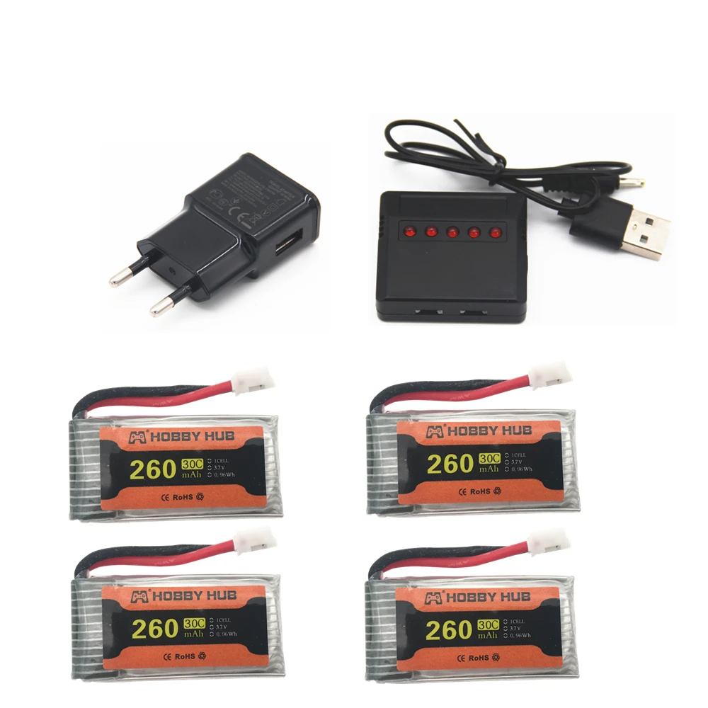 Синий Батарея для H36 батарея 3,7 V 260mAh для Eachine E010 E011 E012 E013 Furibee F36 RC Квадрокоптер части 3,7 v Lipo батарея - Цвет: Синий