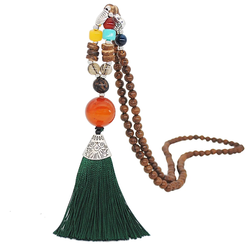 Yumfeel Новое Женское ювелирное ожерелье ручной работы деревянные бусы натуральный