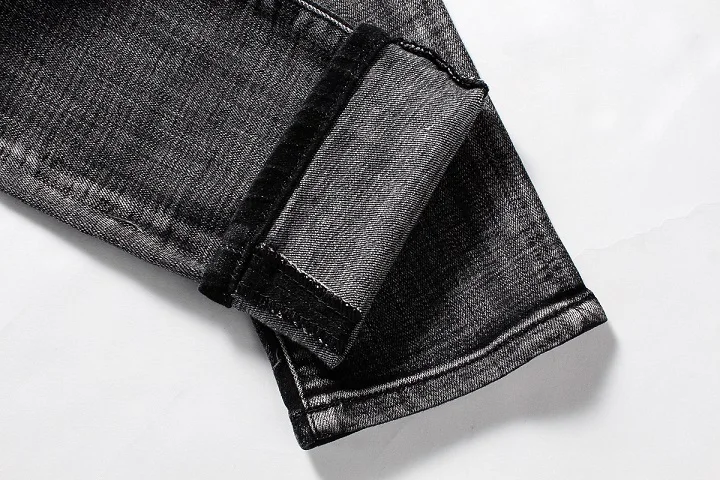 NWT BP Men's Stylish Fashion Stretch Slim Acid Black Washed Biker Jeans Size 28-38 (#1427) | Мужская одежда