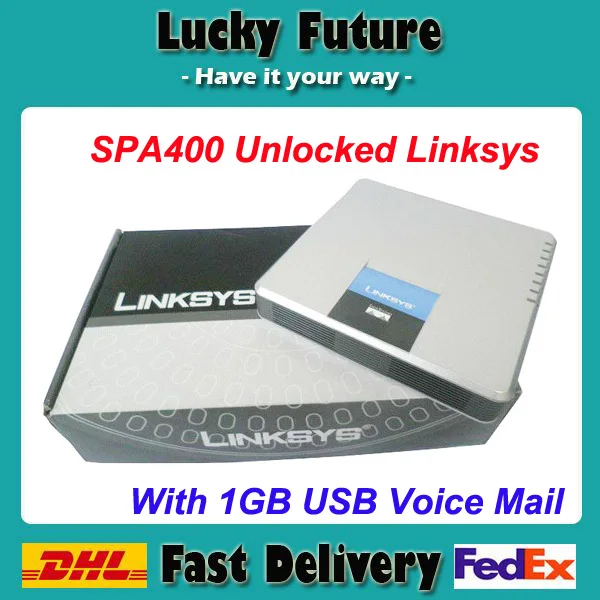 Linksys SPA400 с 1 ГБ USB ГОЛОСОВОЙ МОДУЛЬ интернет телефонный адаптер 10 шт./лот dhl