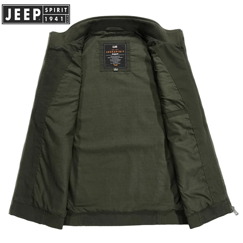 JEEP SPIRIT весна осень мужской жилет Повседневная хлопковая без рукавов куртка Мужское пальто жилет с воротником-стойкой мужской с множеством карманов плюс M-4XL