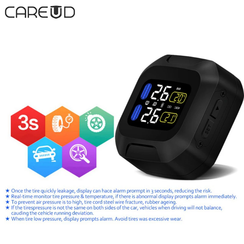 Система мониторинга давления в шинах мотоциклов водонепроницаемая с защитой от