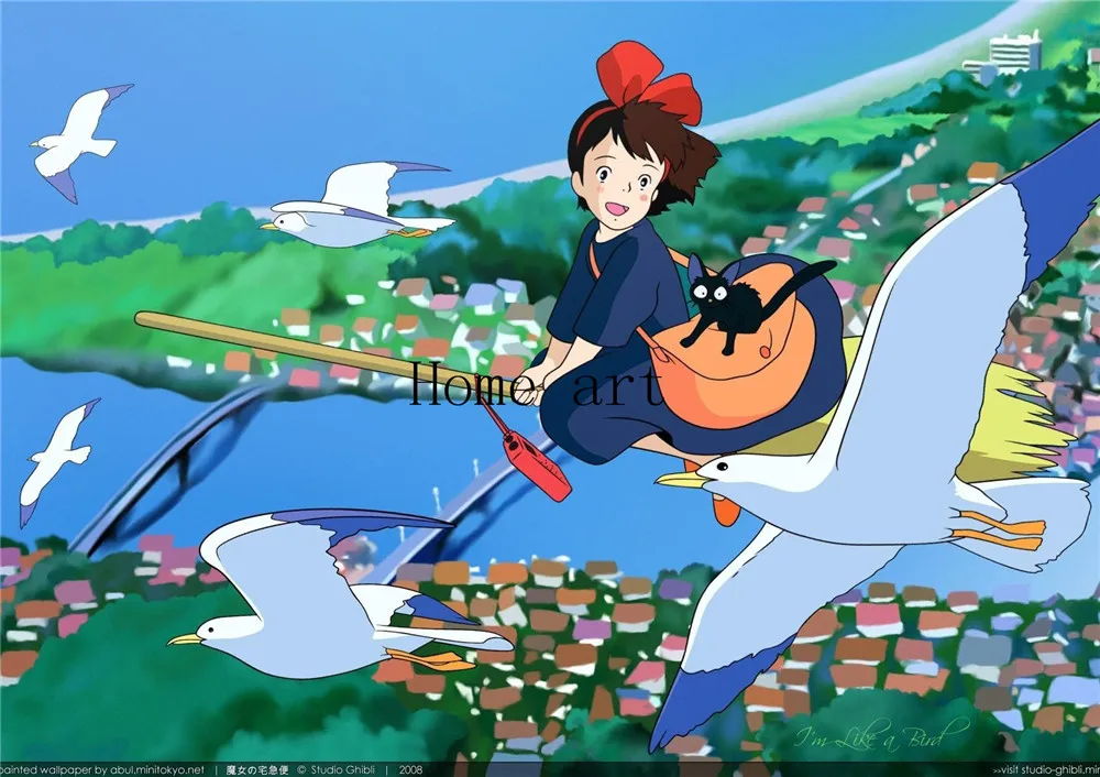 Kiki's Delivery Service Miyazaki Hayao Poster Clear Image Wall Stickers Home Decoration Good Quality Prints White Coated Paper | Дом и сад