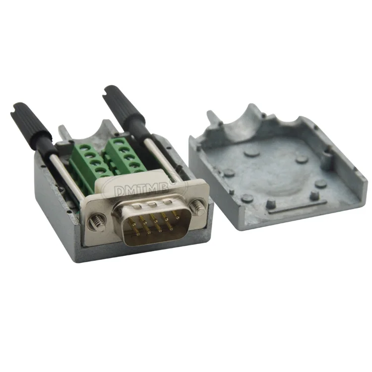 DB9 RS232 RS485 Штекерный разъем с обратным винтовым соединением и металлическим