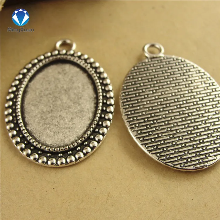Antique Silver 10 шт./лот старинная бронзовая Камея Кабошон основа овальная подвеска заготовки установка подходит 18*25 мм кабошон «сделай сам» подвески настройки - Цвет: Antique Silver