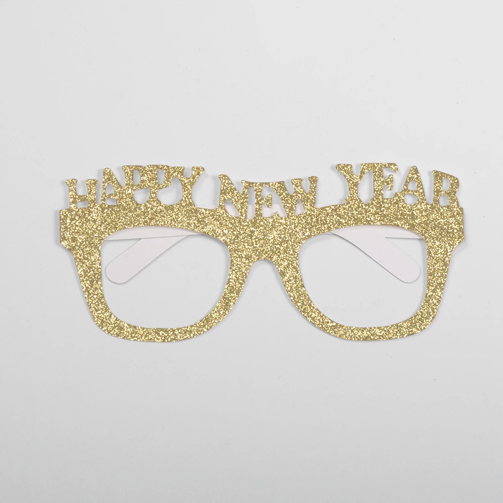 10 шт. с новым годом очки Рождественские сверкающая бумага Очки новогодвечерние