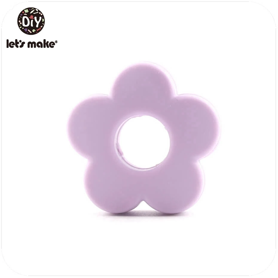 flower light purple Давайте изготовим Силиконовые Прорезыватели в виде бабочек, 10 шт., без бисероплетения, силиконовые бусины, картонная коробка, сделай сам, мобильная детская коляска, Детские Прорезыватели - Цвет: flower light purple