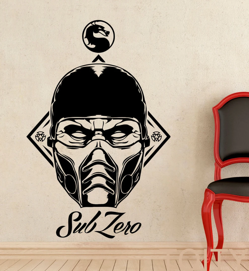 Виниловая наклейка Sub Zero Mortal Kombat игра в стену домашний дизайн интерьера декор