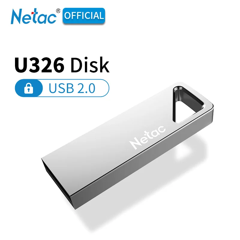 Netac U326 USB 2,0 Алюминиевый сплав флэш-диск 16 ГБ 32 ГБ металлическая Замочная скважина USB флеш-накопитель водонепроницаемый, серебристый USB 2,0 флешка