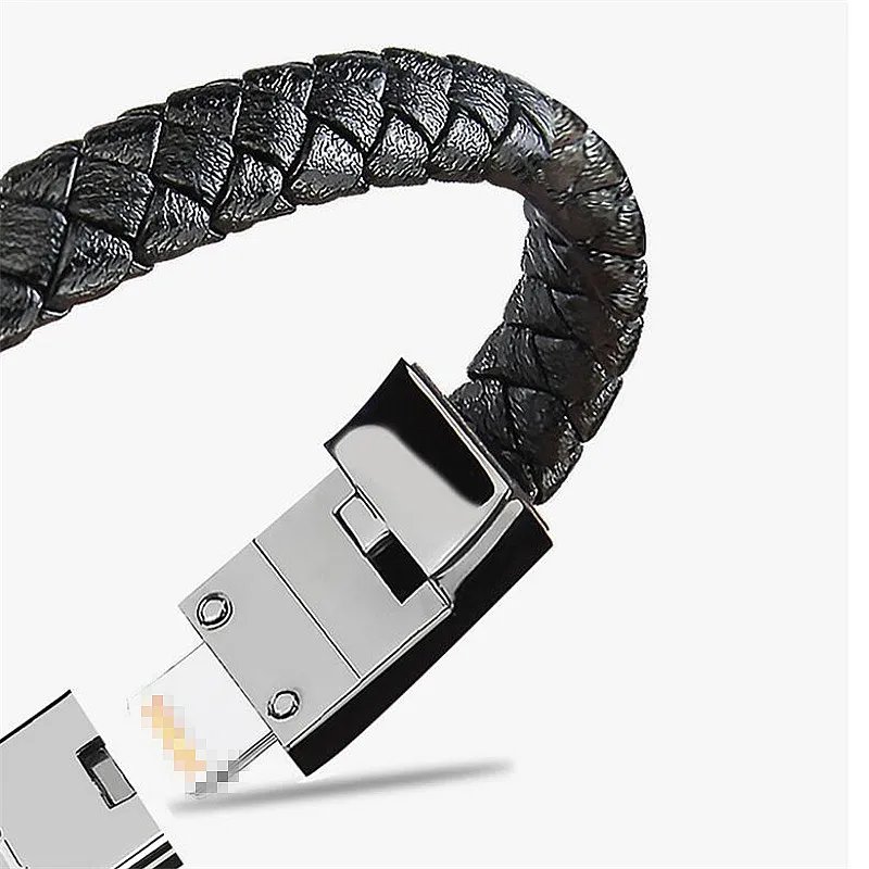 Кожаное зарядное устройство-браслет кабель type-C Флешка USB в виде браслета