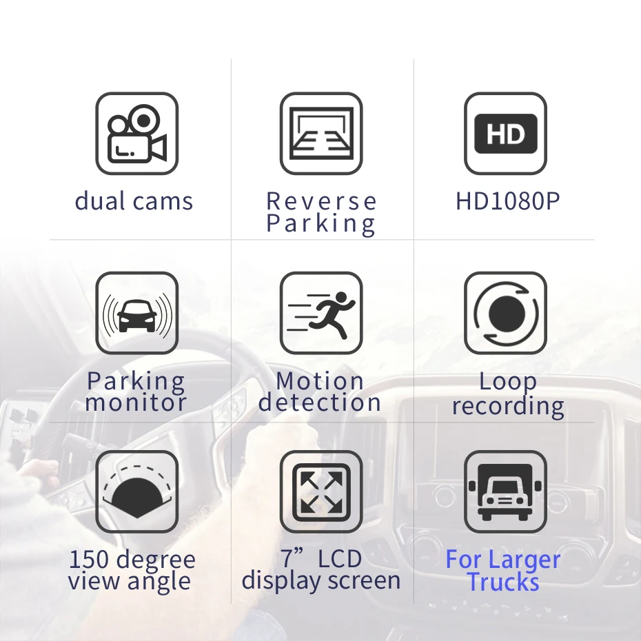 7 дюймовый видеорегистратор с двумя объективами камера для переднего и заднего