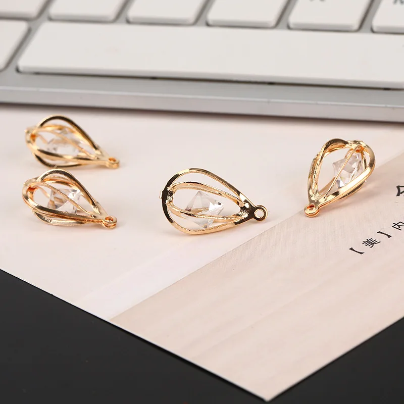 Модные 10 шт./лот 3D хрустальные стразы в форме капли воды золотые серебряные