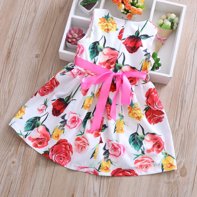 Платье без рукавов для маленьких девочек на день рождения платья детская