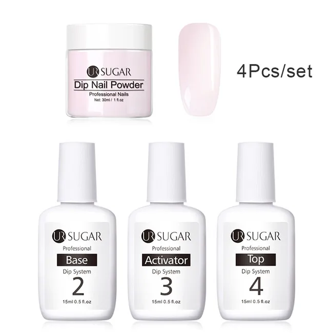 Set 4 Ur Sugar 30 мл окунания порошки для ногтей голографический Блестящий Порошок для ногтей Система окунания порошка украшение натуральный сухой без лампы - Цвет: Set 4