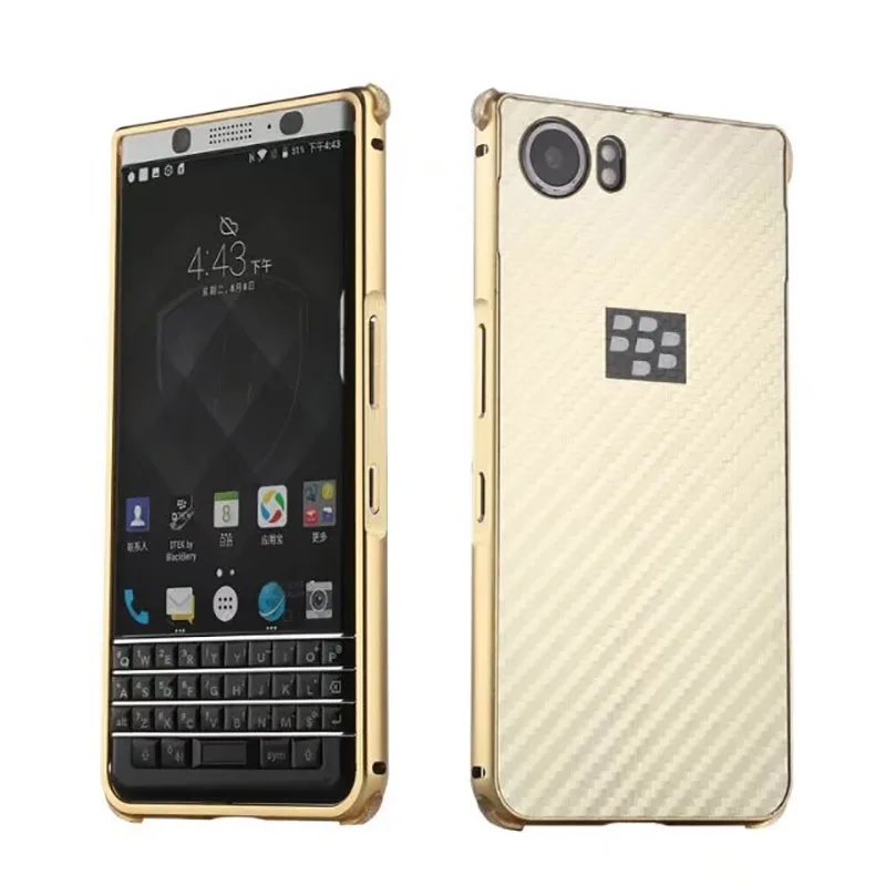Золотой Keyone металлический чехол для Blackberry Keyone Алюминиевый металлический каркас Ударопрочный пластиковый карбоновый чехол для телефона задняя крышка Coque - Цвет: Золотой