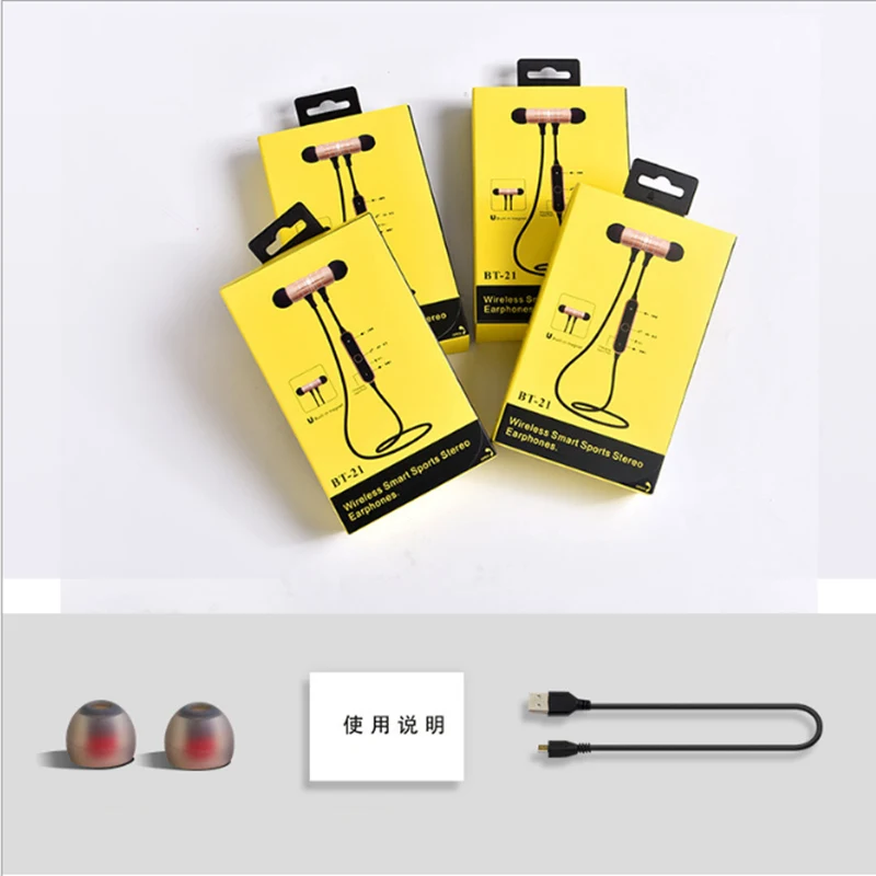 Беспроводные bluetooth-наушники с микрофоном металлический тяжелый бас магнит