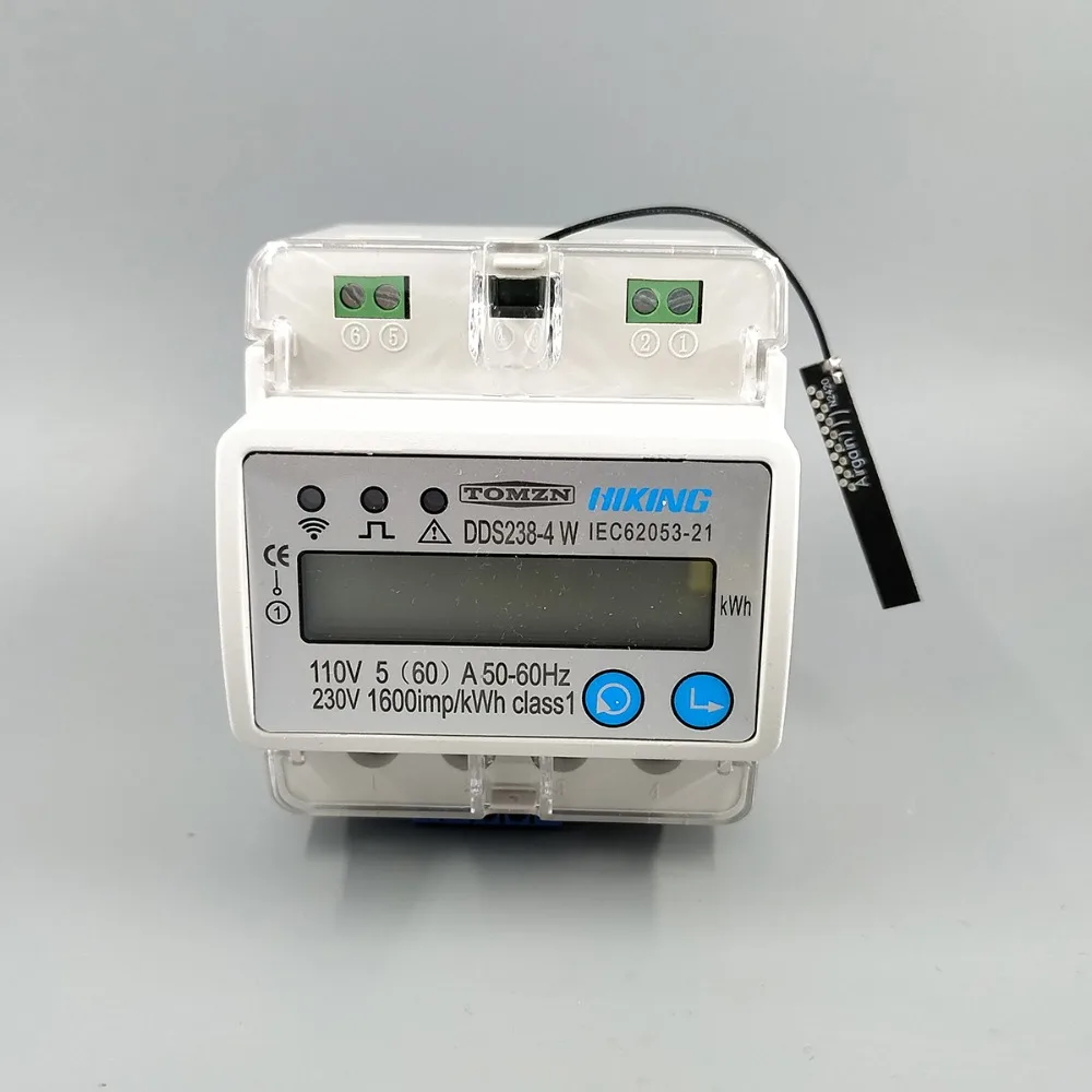 5(60) A 110V 230V 50HZ 60HZ однофазный din-рейка WIFI умный счетчик энергии кВтч Защита от перенапряжения тока RS485