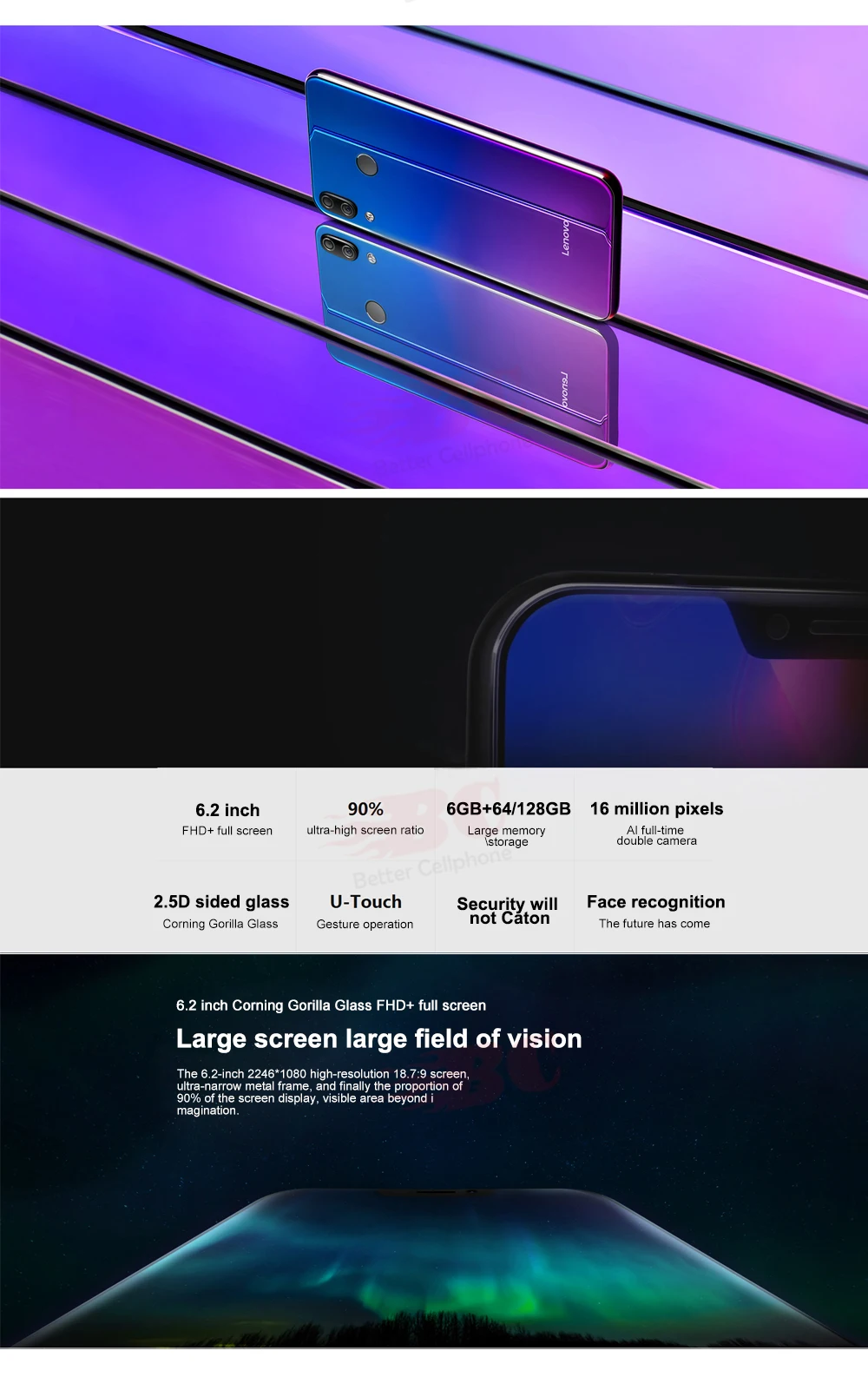 lenovo Z5 L78011 6 ГБ 64 Гб/128 ГБ Восьмиядерный AI двойная камера 2.5D экран Snapdragon 636 4G FDD LTE 6," FHD+ 2246x1080