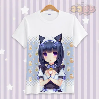 3 NEKOPARA мультфильм дизайн хлопковые футболки для мужчин's женщин Новое поступление Летний стиль короткий рукав косплэй Милая футболк - Цвет: 3