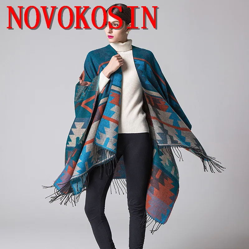 

Новинка 2019, осень/зима, шаль с геометрическим принтом из Индии, Модное пончо, женский шарф, роскошные шарфы из искусственного кашемира, тепла...