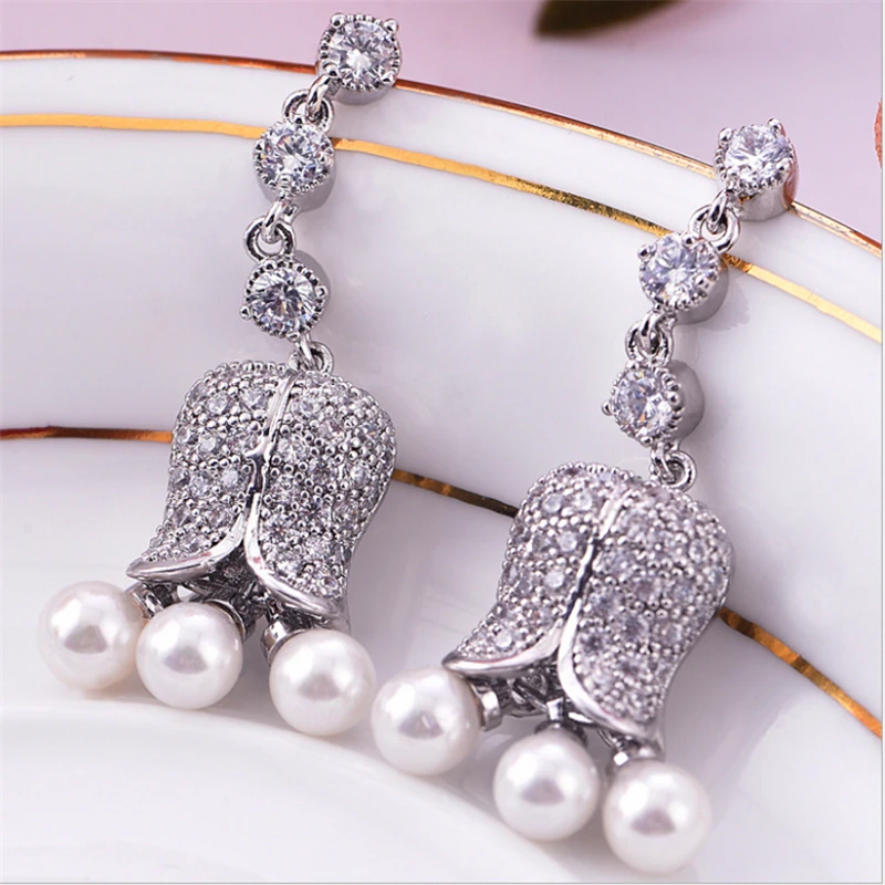 Уникальный Дизайн 925 пробы Серебряные серьги для женщин Свадебные украшения AAA