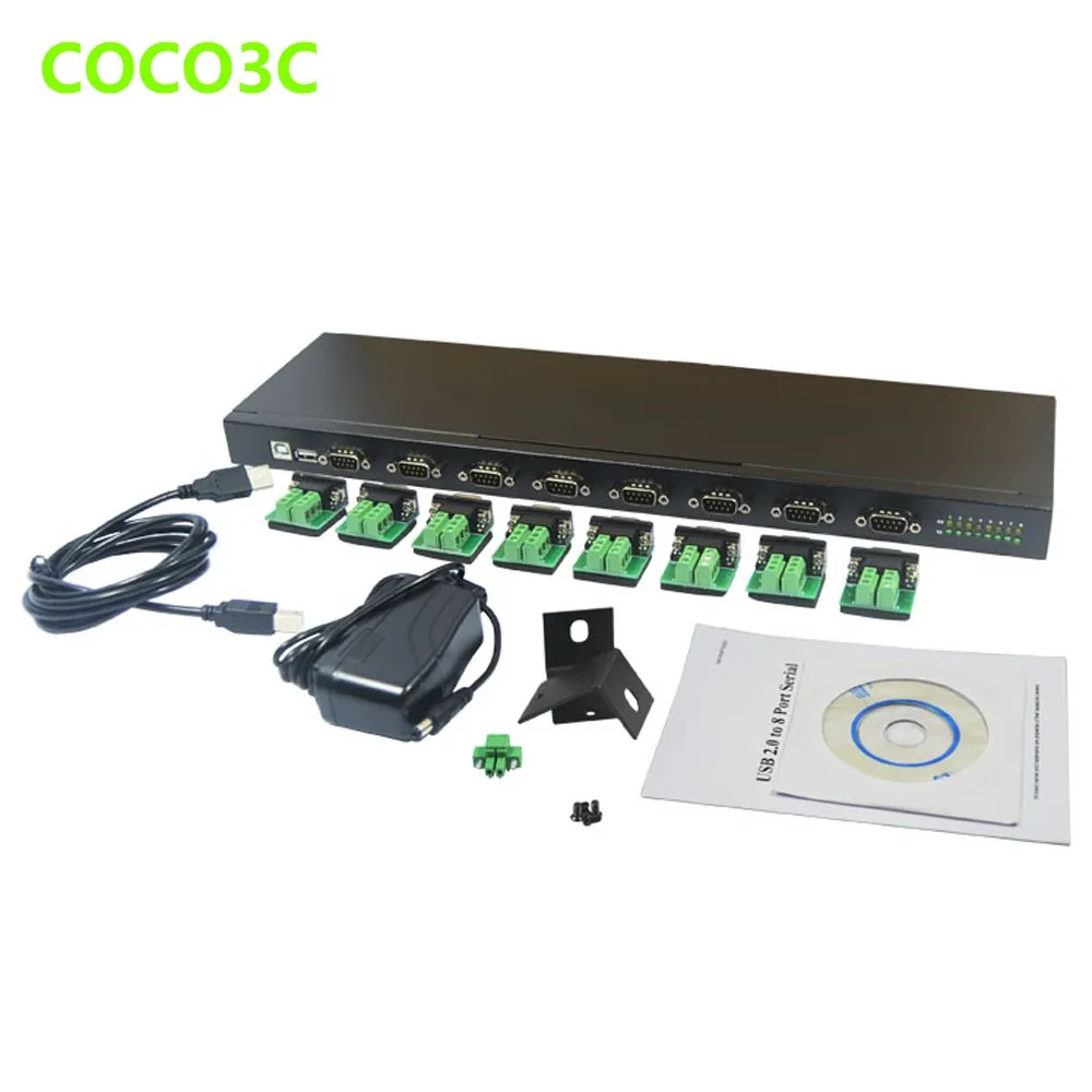 

USB to 8 Ports RS485 RS422 Converter Box HUB Multiplier Adapter