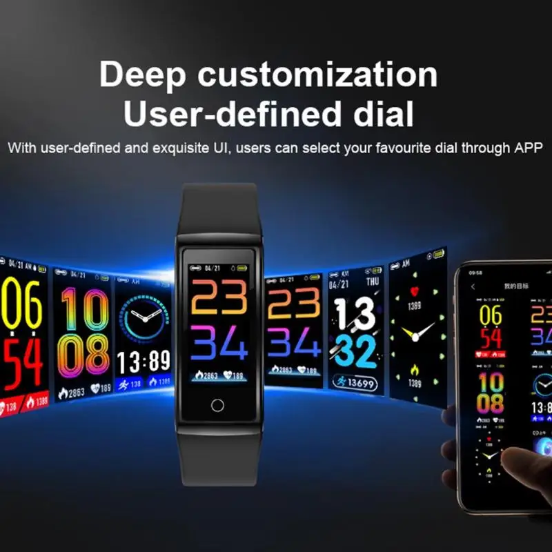 Фото Smart Band Blood Pressure Heart Rate Monitor 0.96 inch TFT HD Color Screen IP67 Waterproof Bracelet For Android iOS C1 Plus Электроника Smart Band Blood Pressure Heart Rate Monitor 0.96 inch TFT HD Color Screen IP67 Waterproof Bracelet For Android iOS C1 Plus Электроника