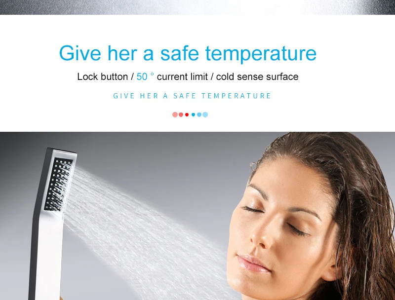 hm Набор для душа LED Термостатическая система для душа SPA Spray Rain Mode Интеллектуальный цифровой сенсорный монитор для душа