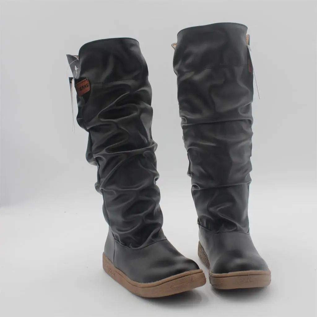 ENMAYLA/размеры 34-43, новые женские зимние сапоги на плоской подошве с круглым носком, модные зимние сапоги До Колена Для Женщин, повседневная обувь красивые сапоги на платформе