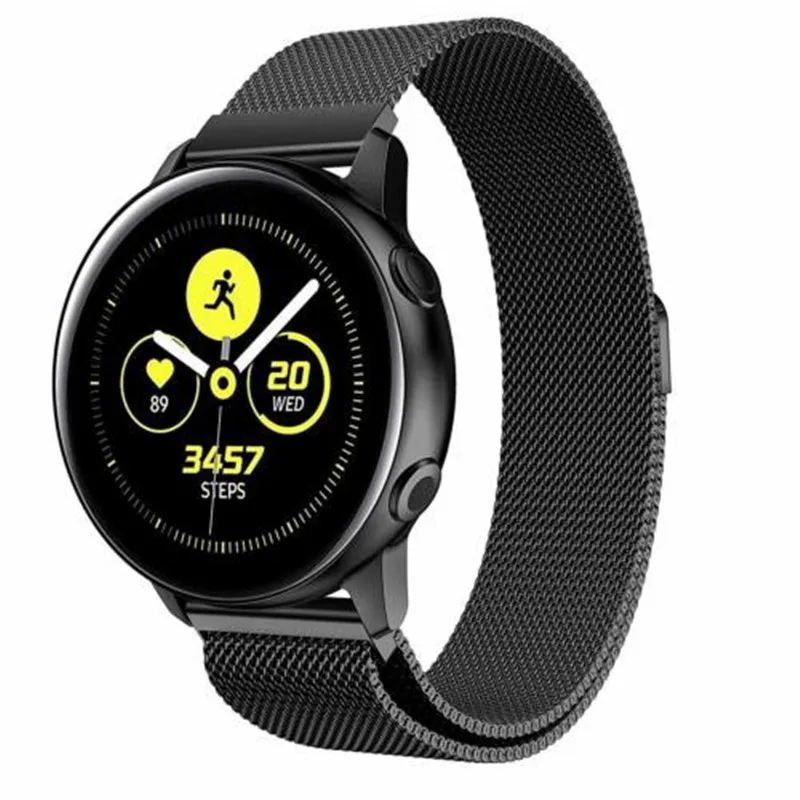 Фото Milanese Loop Stainless Steel Metal Band For Samsung Galaxy Watch Active 20mm Wristband Электроника Milanese Loop Stainless Steel Metal Band For Samsung Galaxy Watch Active 20mm Wristband Электроника