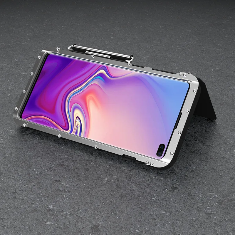 Металлический флип-чехол R-just из нержавеющей стали для samsung Galaxy Note 8 S7 edge S10 Plus противоударный чехол для iphone XS XR MAX 8 Plus