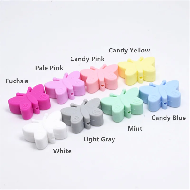 10 шт. силиконовые бусины-бабочки для прорезывания зубов | Украшения и аксессуары