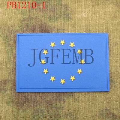 Флаг Европейского союза флаг ЕС тактический военный боевой дух 3D ПВХ патч - Цвет: PB1210 blue