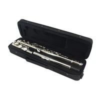 brand jinyin cupronickel nickel plated flute 16 holes c key flute woodwind instrument with case cleaning cloth stick screwdriver