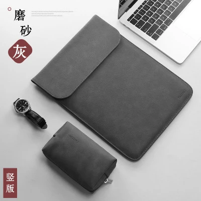 Scrub dark gray s2 Новинка, матовая сумка для ноутбука из искусственной кожи, 15,6, 14, для macbook Air 13, чехол Pro Retina 11, 12, 15, для Xiaomi Mi Notebook 12,5, 13,3 - Цвет: Scrub dark gray s2