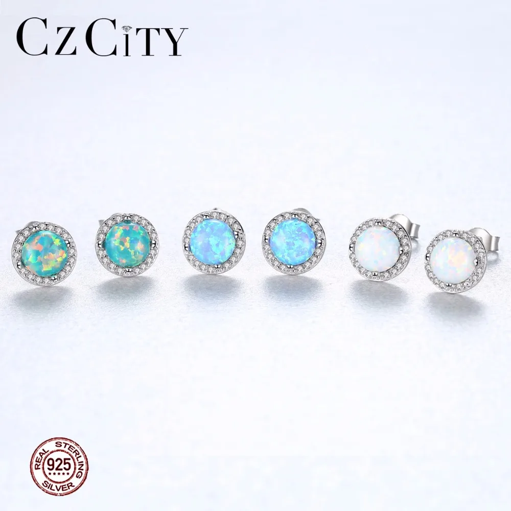 CZCITY 925 стерлингового серебра деликатный серьги со шпилькой для Для Женщин Ярко