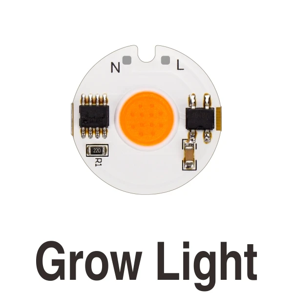 Grow Light 5 шт. светодиодный светильник COB 12 Вт, 9 Вт, 7 Вт, 5 Вт, 3 Вт, переменный ток, 220 В, умный IC дневной холодный и теплый белый светильник для выращивания, сделай сам, Светодиодный точечный светильник, прожектор, светильник - Испускаемый цвет: Grow Light