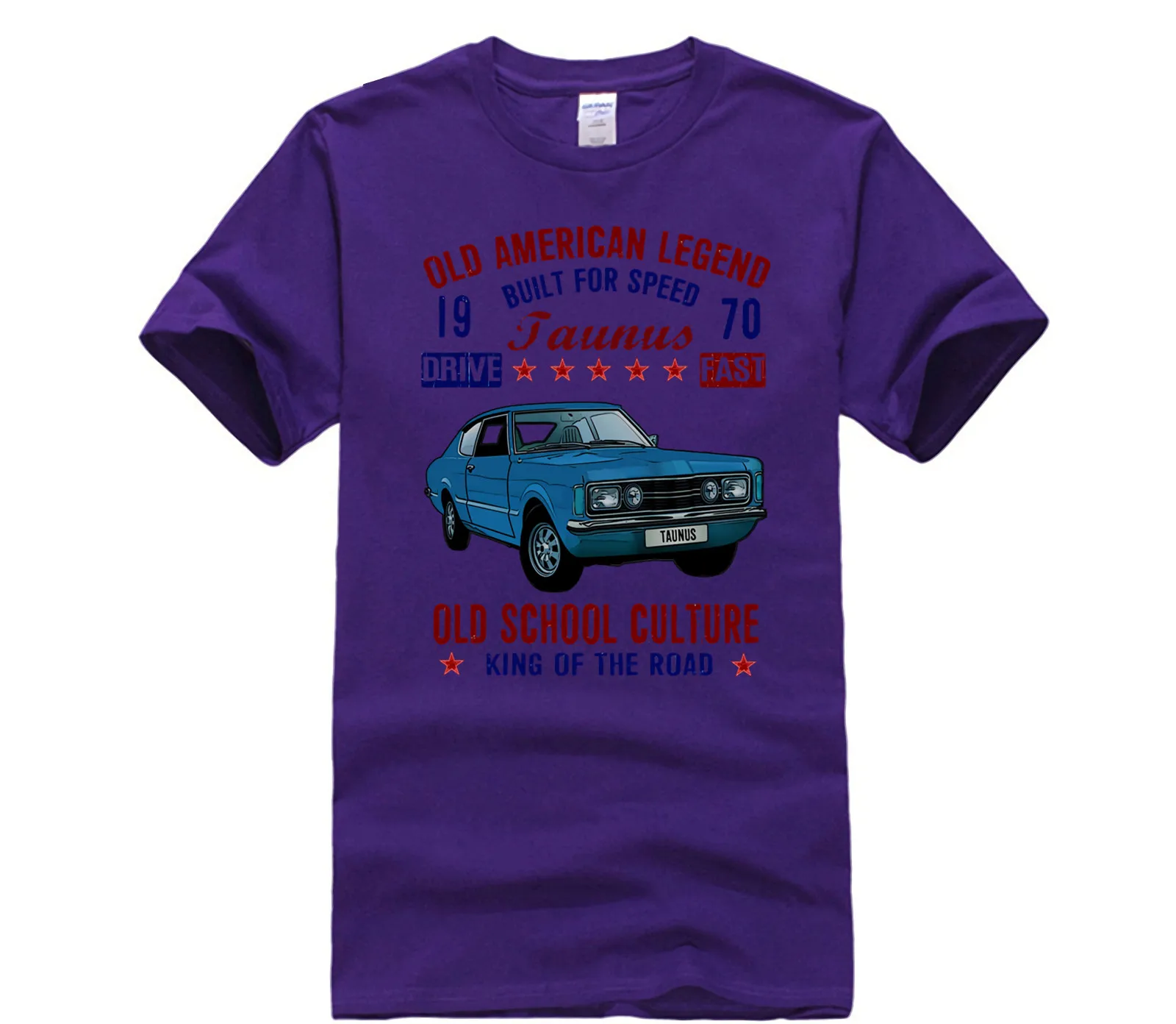 Men's white short sleeve t-shirt VINTAGE AMERICAN CAR TAUNUS 1970 NEW COTTON Fashion T Shirt 100% Cotton | Мужская одежда