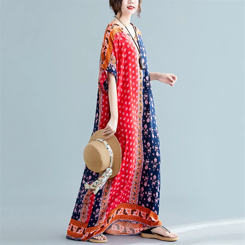 Длинное женское платье в стиле бохо ARCSINX большие размеры d 4XL 5XL 6XL 7XL 8XL 9XL 10XL летние