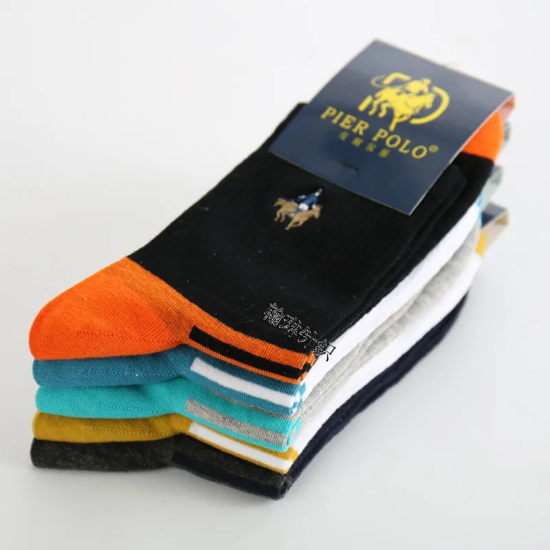 Носки мужские хлопковые с вышивкой 5 пар/лот | Мужская одежда