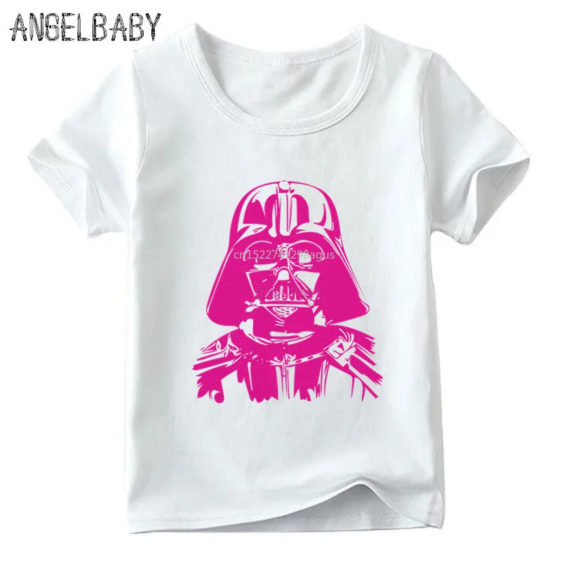 Розовая футболка с принтом Дарта Вейдера для мальчиков и девочек детские летние