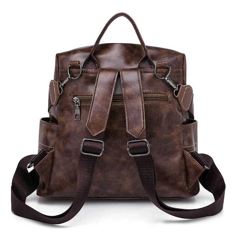 Женские винтажные рюкзаки многофункциональный кожаный рюкзак высокого качества