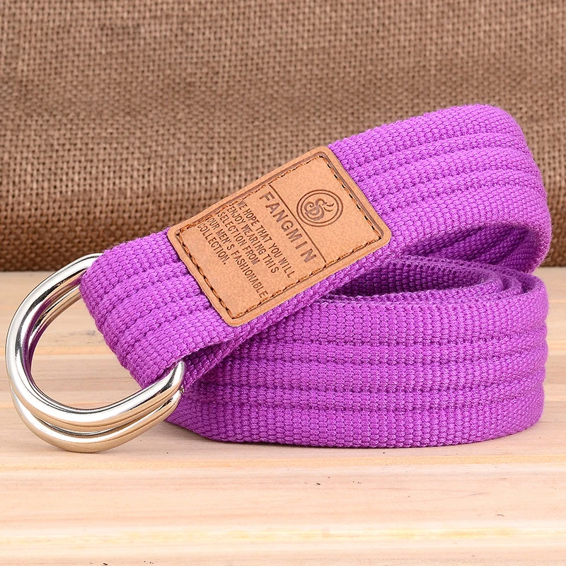 20 цветов унисекс вообще холст пояса для отдыха Бизнес Джинсы двойное кольцо