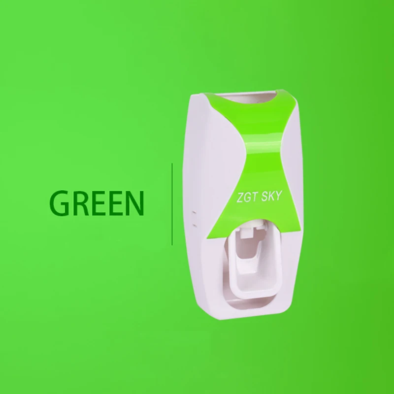 Green C1 Gunot Настенный Автоматический Диспенсер зубной пасты, для зубной щетки держатель Пластик Аксессуары для ванной комнаты набор зубная паста ленивый диспенсер - Цвет: Green C1