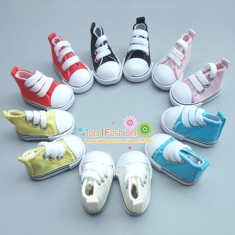 Free Shipping One pair 5 cm Canvas Shoes For BJD Doll Fashion Mini Toy Shoes Bjd Doll Shoes for Russian Doll Accessories
