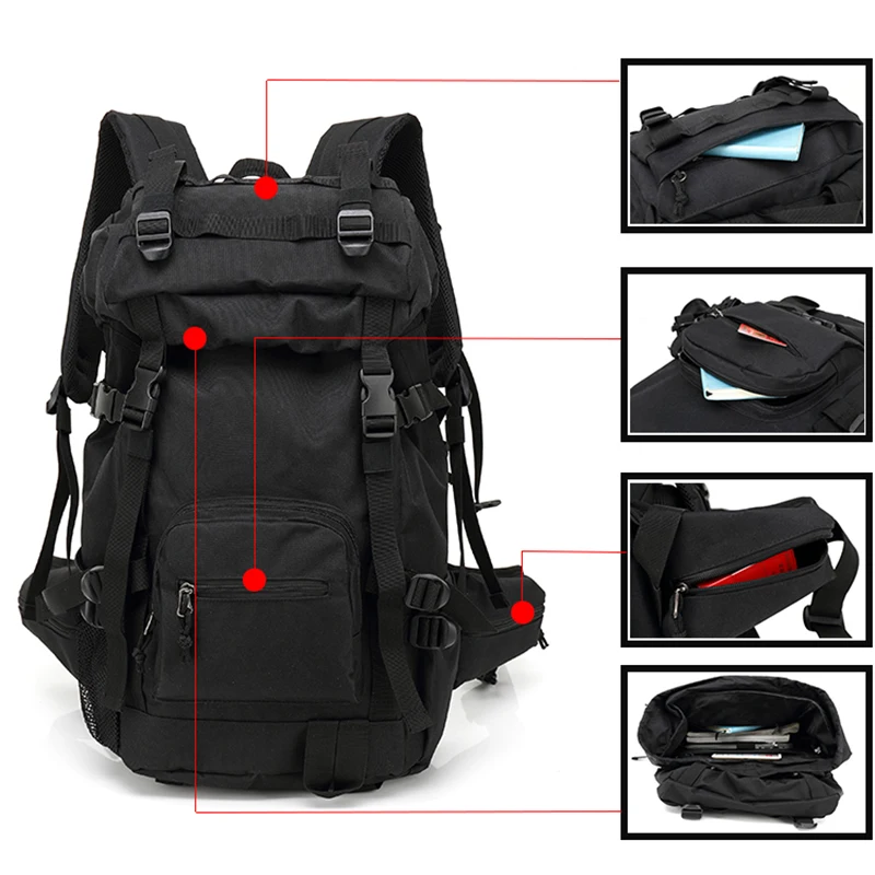 Ozuko Outdoor Camouflage Men 15.6" Laptop Backpack Trip Travel Waterproof Back Pack Hiking Backpacks Women Sports Luggage Bags