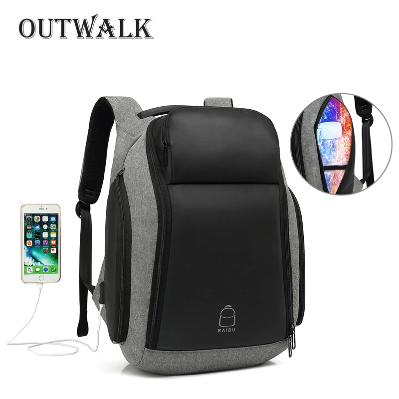 Рюкзак мужской непромокаемый из ткани Оксфорд с Usb-портом для зарядки и защитой