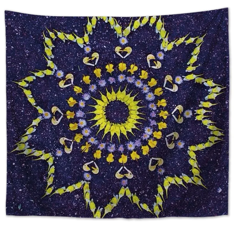 Tenture Мураль гобелен настенный с мандалой лутами Мандала Настенный декор