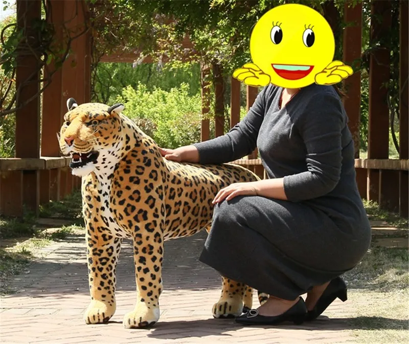 Dorimytrader Jumbo Моделирование животных Leopard Плюшевые игрушки Гигантские Lifelike Panther House Украшение 43inch 110cm